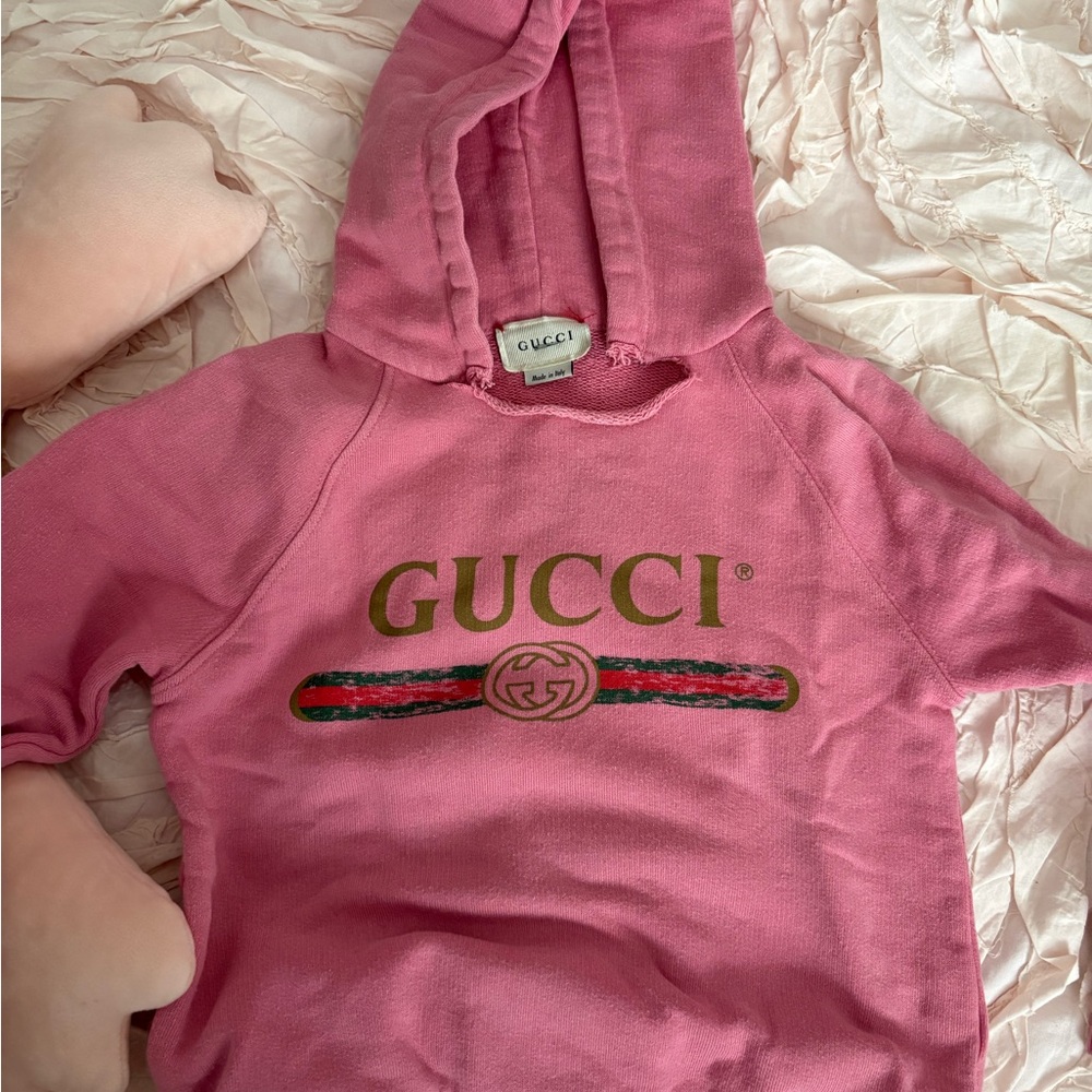 Gucci Kids Pink Logo Hoodie